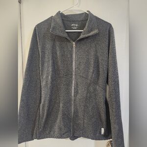 bcg Gray Waffle Knit Full-Zip Jacket